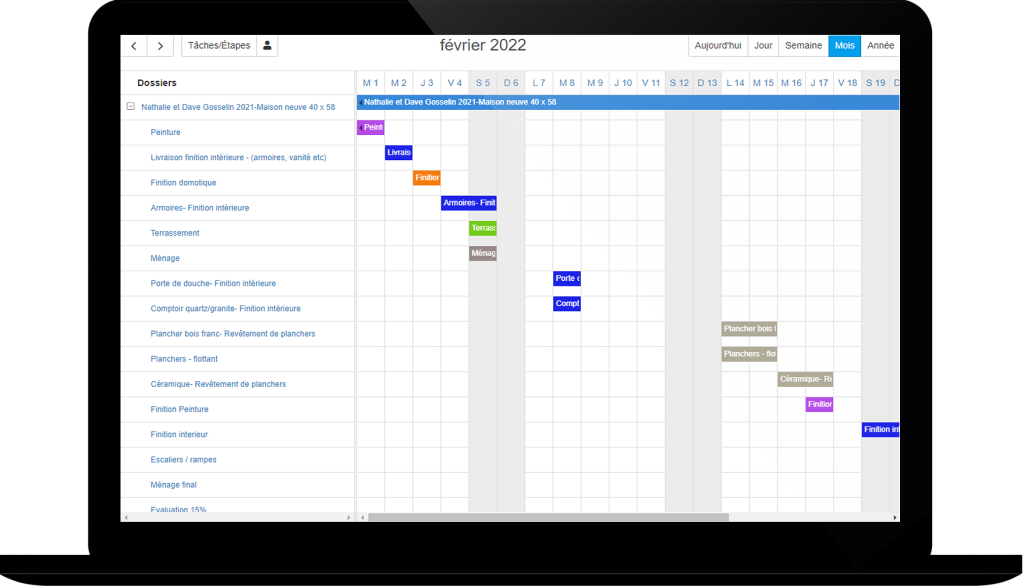 Calendrier de projets​