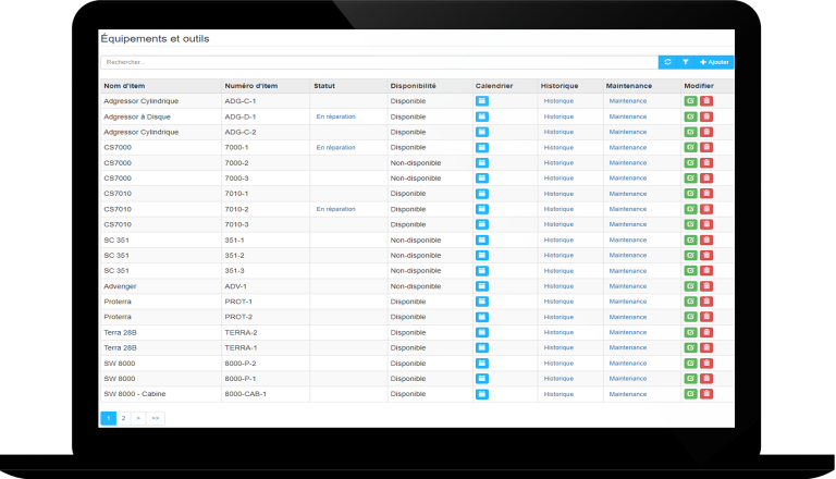 Gestion des équipements et des outils​