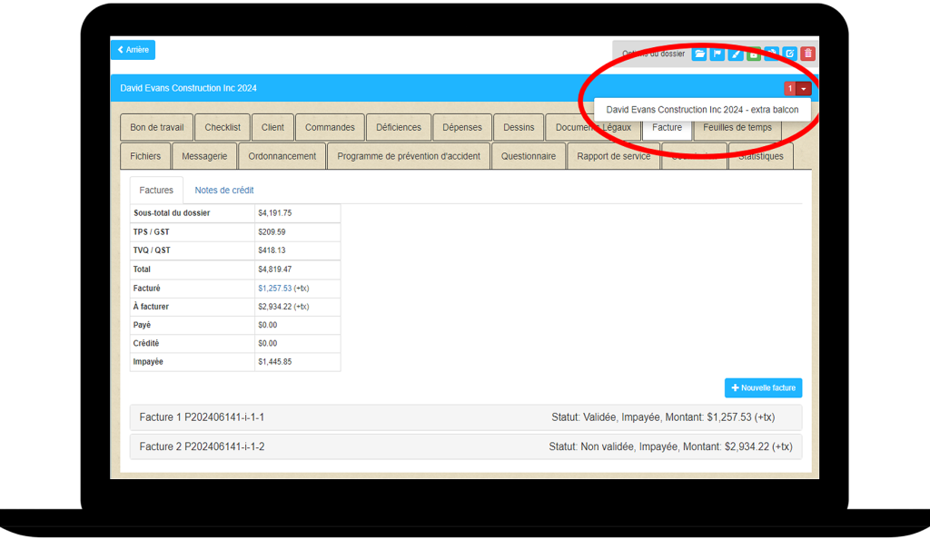 Gestion des extras​